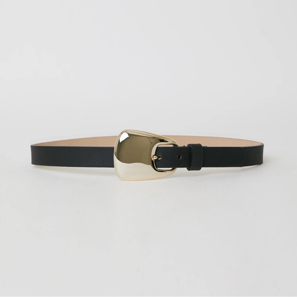NWT B-low The Belt Lucian Leather Belt in Black/Gold